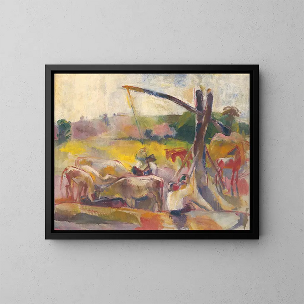 Il sangue della notte - Vilmos Aba-Novák — quadro incorniciato alla parete