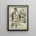 V. Bene, ezba in linoleum, incisione - Vincenc Bene — quadro incorniciato alla parete