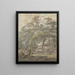cortile della fattoria con due uomini che caricano una culla su un carro trainato da cavalli - Vincent Jansz van der Vinne — quadro incorniciato alla parete