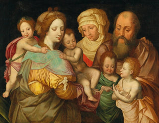 La Sainte Parenté: Anne e Joachim con Maria Cléophas e i suoi quattro figli - Vincent Sellaer — vista dell’opera