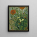 Farfalle e papaveri - Vincent van Gogh — quadro incorniciato alla parete