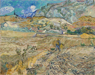 Paesaggio a Saint-Rémy Campo chiuso con contadino - Vincent van Gogh — vista dell’opera
