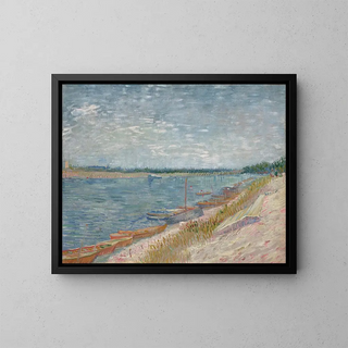 I canotti ormeggiati - Vincent van Gogh — quadro incorniciato alla parete