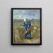 contadino che collega delle gerbe - Vincent van Gogh — quadro incorniciato alla parete