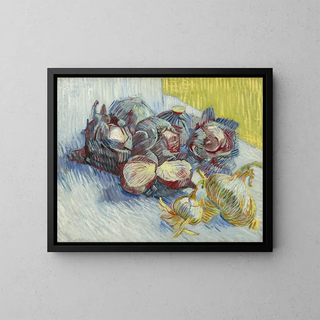 Cavoli rossi e cipolle - Vincent van Gogh — quadro incorniciato alla parete