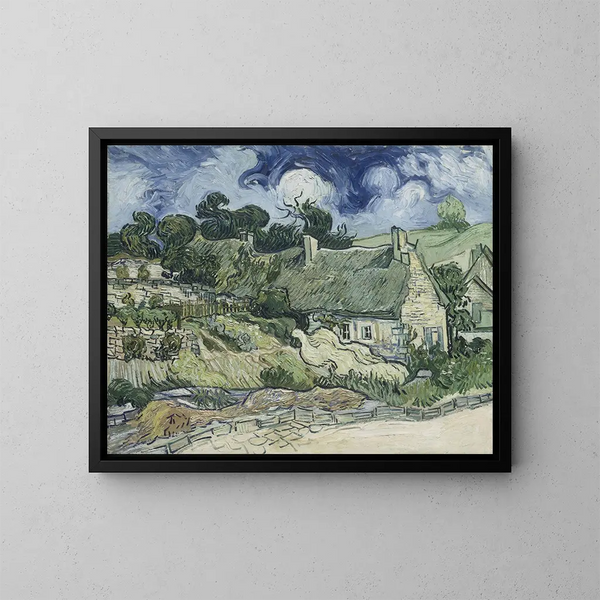Case di campagna a Cordeville - Vincent van Gogh — quadro incorniciato alla parete