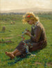 Fillette con ghirlanda di fiori di campo - Virginie Demont - Breton — vista dell’opera