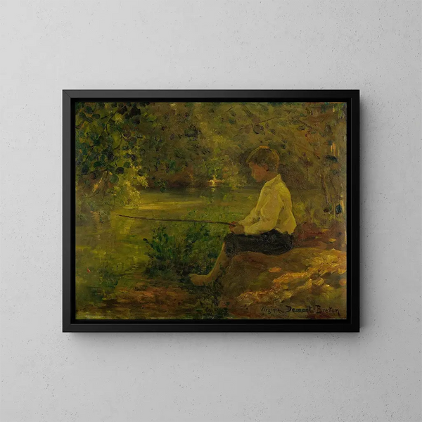 L'enfant à la pêche - Virginie Demont-Breton — quadro incorniciato alla parete