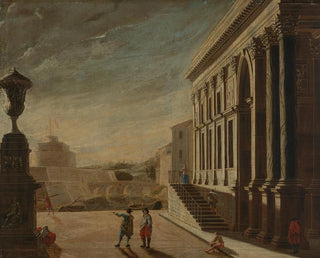 Viviano Codazzi - Rmische Phantasievedute mit Blick auf die Engelsburg.webp