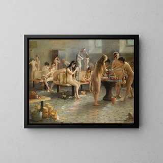 Nel bagno - Vladimir Alexandrovich Plotnikov — quadro incorniciato alla parete
