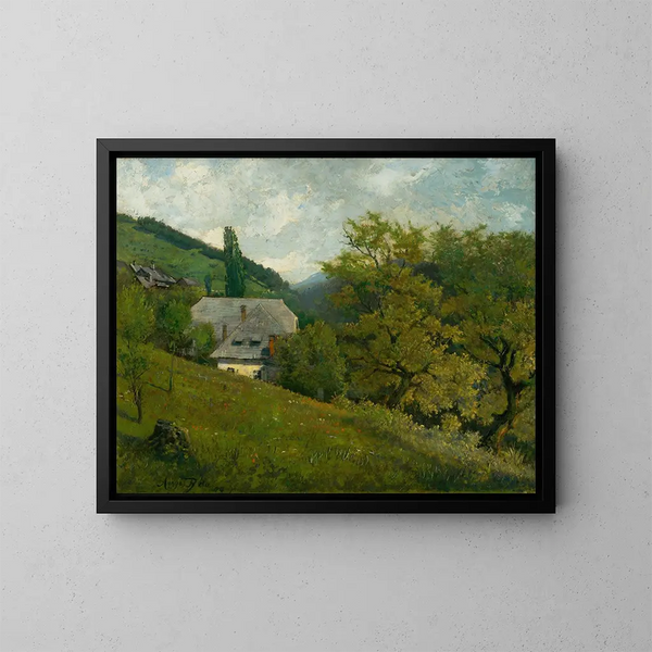 Paesaggio vicino a Kremnica - Vojtech Angyal — quadro incorniciato alla parete
