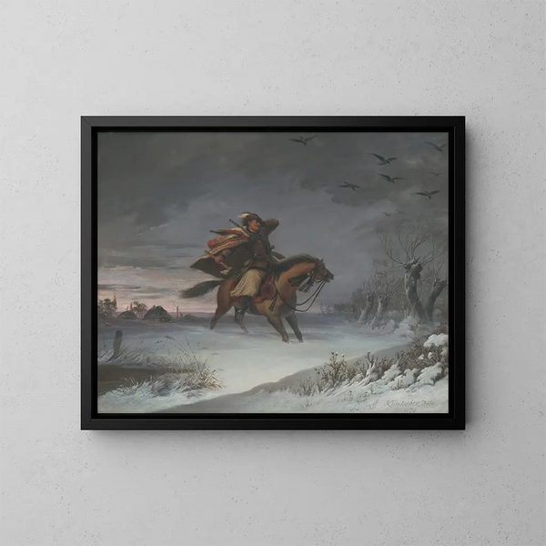 Cavaliere a cavallo - Vojtech Klimkovič — quadro incorniciato alla parete