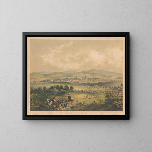Vista di Košice - Vojtech Klimkovič — quadro incorniciato alla parete