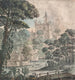 Vista di un paesaggio di un castello in rovina con un ponte di legno e una figura che pesca - Henry Swinburne — vista dell’opera