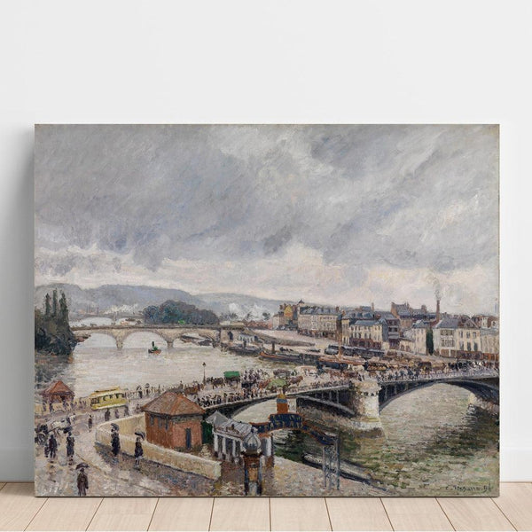 Riproduzione del dipinto Vista sul grande ponte, Rouen, Pioggia - Camille Pissarro