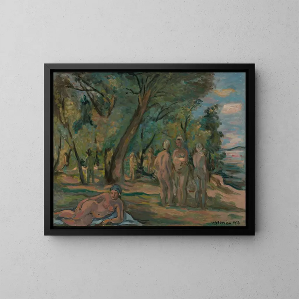 Pittore e modelli - Wacław Wśowicz — quadro incorniciato alla parete