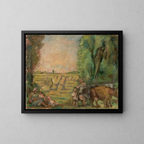 Paesaggio con covoni - Wacław Wśowicz — quadro incorniciato alla parete