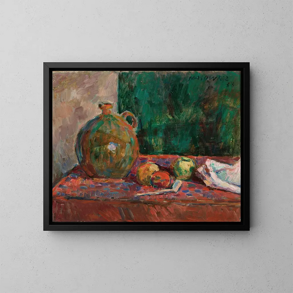 Natura morta rossa e verde - Wacław Wśowicz — quadro incorniciato alla parete