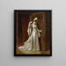 Dama elegante in abito damascato bianco - Władysław Bakałowicz — quadro incorniciato alla parete