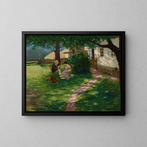 Nel giardino - Władysław Podkowiński — quadro incorniciato alla parete