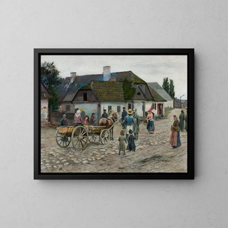 Rue à Siennica - Władysław Podkowiński — quadro incorniciato alla parete
