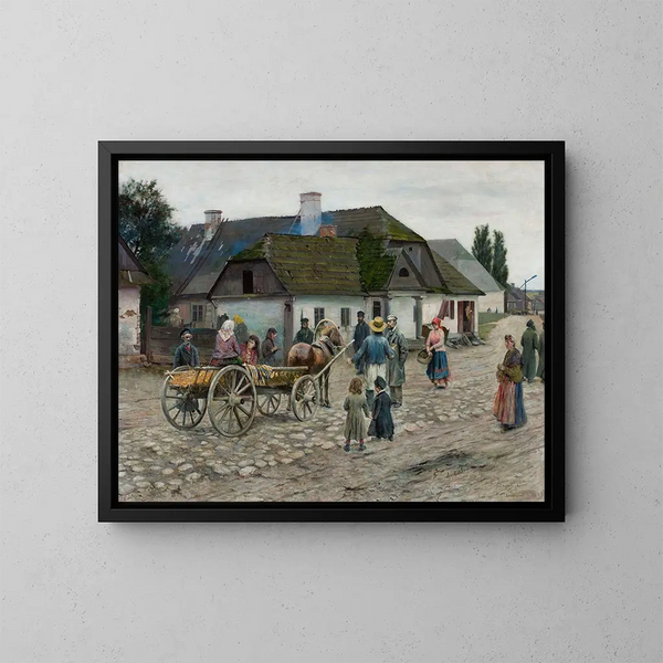 Rue à Siennica - Władysław Podkowiński — quadro incorniciato alla parete