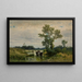 Mucche che attraversano il fiume - Walery Brochocki — quadro incorniciato alla parete