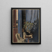Interno con gatto nero - Walter Conz — quadro incorniciato alla parete