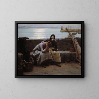 Mai mai del mattino non è trascorso fino alla sera senza che un cuore non si spezzasse - Walter Langley — quadro incorniciato alla parete