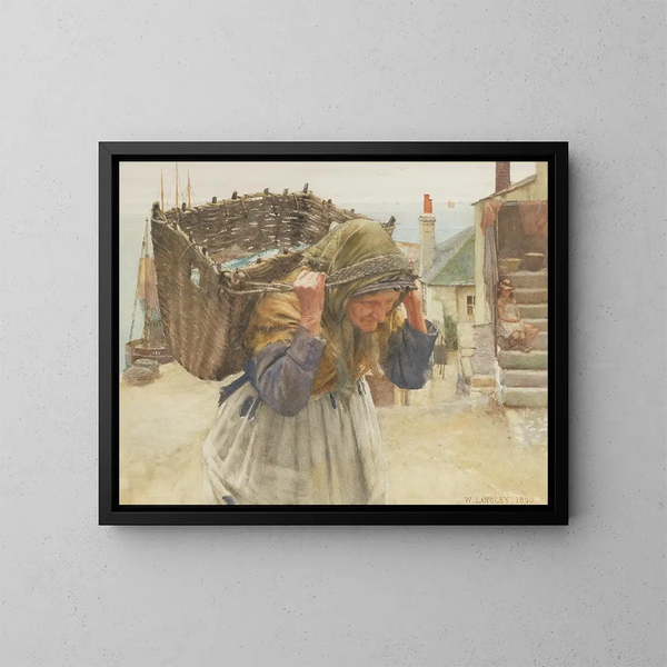 La donna del pescatore - Walter Langley — quadro incorniciato alla parete