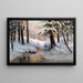 Paesaggio di foresta innevata - Walter Moras — quadro incorniciato alla parete