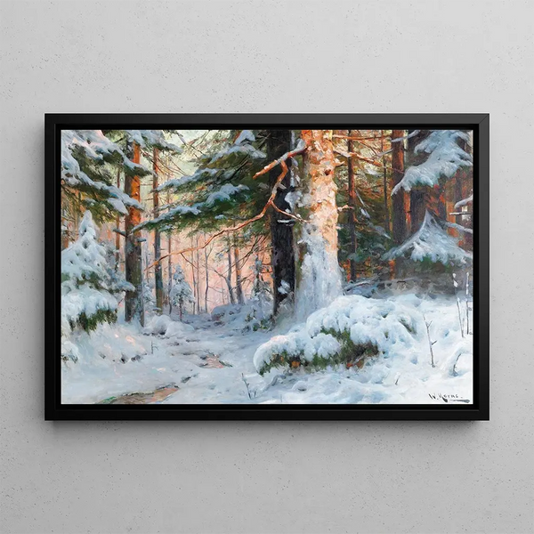 Paesaggio invernale - Walter Moras — quadro incorniciato alla parete