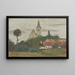 Paesaggio con Chiesa e Villaggio - Walther Gamerith — quadro incorniciato alla parete