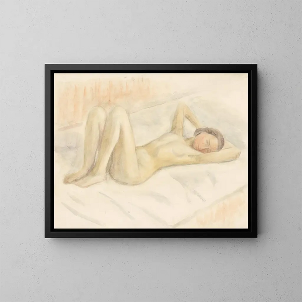 Atto femminile disteso - Walther Gamerith — quadro incorniciato alla parete