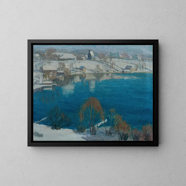 Sotto il Buchberg in inverno I - Walther Gamerith — quadro incorniciato alla parete