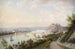 Paesaggio del Reno vicino a Coblenza con il ponte di Pfaffendorf costruito nel 1864 e la fortezza di Ehrenbreitstein - Walther Wunnenberg — vista dell’opera