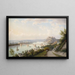Paesaggio del Reno vicino a Coblenza con il ponte di Pfaffendorf costruito nel 1864 e la fortezza di Ehrenbreitstein - Walther Wunnenberg — quadro incorniciato alla parete