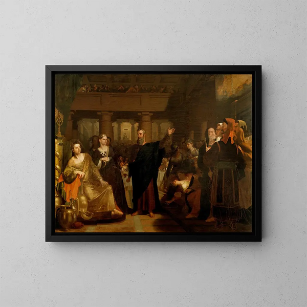 Il banchetto di Balthazar - Washington Allston — quadro incorniciato alla parete