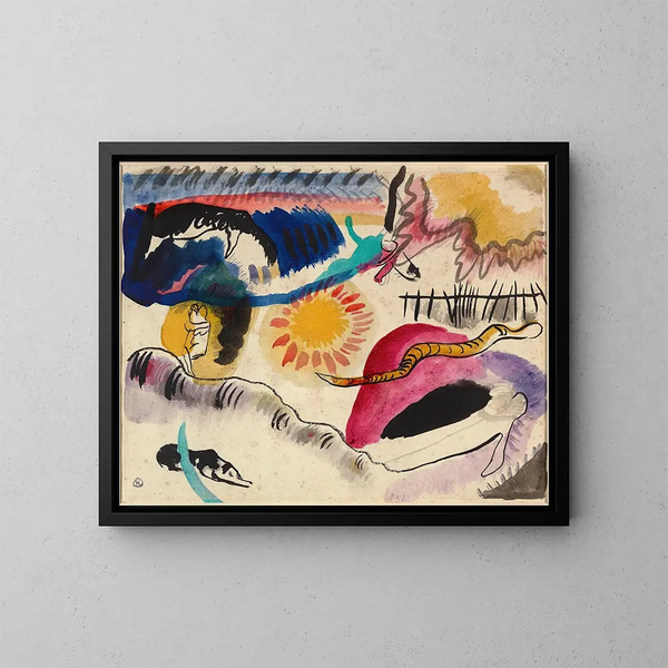 Acquerello n° 3 Giardino d'amore - Wassily Kandinsky — quadro incorniciato alla parete