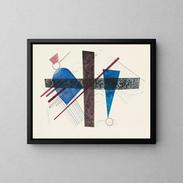 blu rotondo e appuntito - Wassily Kandinsky — quadro incorniciato alla parete