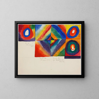 Studi di colore con informazioni sulla tecnica di pittura - Wassily Kandinsky — quadro incorniciato alla parete