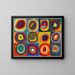 quadrato con cerchi concentrici - Wassily Kandinsky — quadro incorniciato alla parete