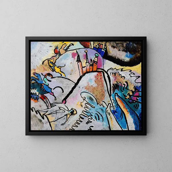 Con il sole - Wassily Kandinsky — quadro incorniciato alla parete