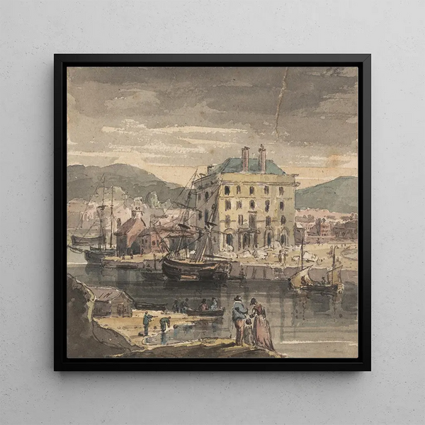 Weymouth avec des figures, expédition et vue de la Custom House - John Henderson