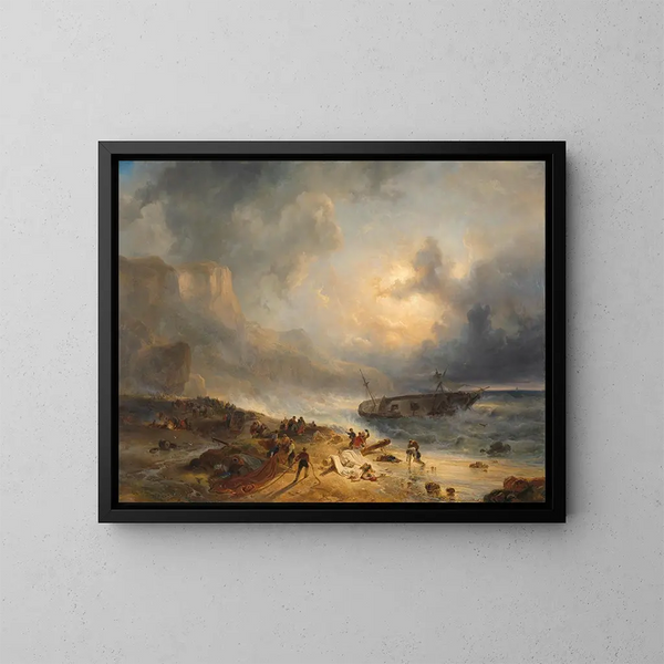Naufrage au large d'une côte rocheuse - Wijnand Nuyen — quadro incorniciato alla parete