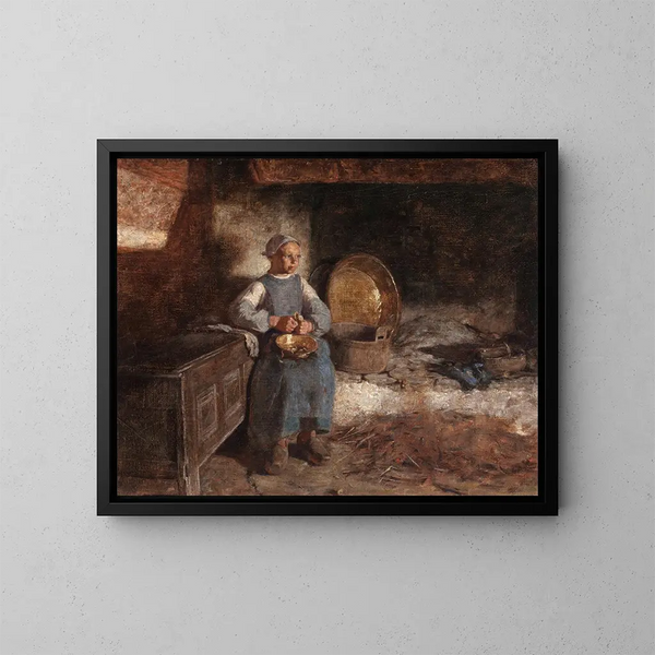 Fille olandese sbucciante delle patate - Wilder M. Darling — quadro incorniciato alla parete