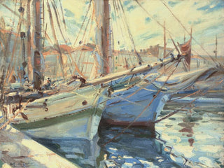 Wilfrid Gabriel de Glehn - Boats in a harbour St Tropez.webp