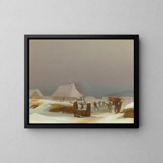 Paesaggio invernale di Funen - Wilhelm Bendz — quadro incorniciato alla parete