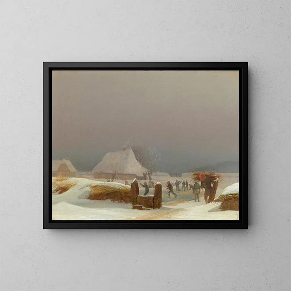 Paesaggio invernale di Funen - Wilhelm Bendz — quadro incorniciato alla parete