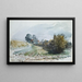 Sentiero tra campi di grano e cespugli con casette in background - Wilhelm Busch — quadro incorniciato alla parete